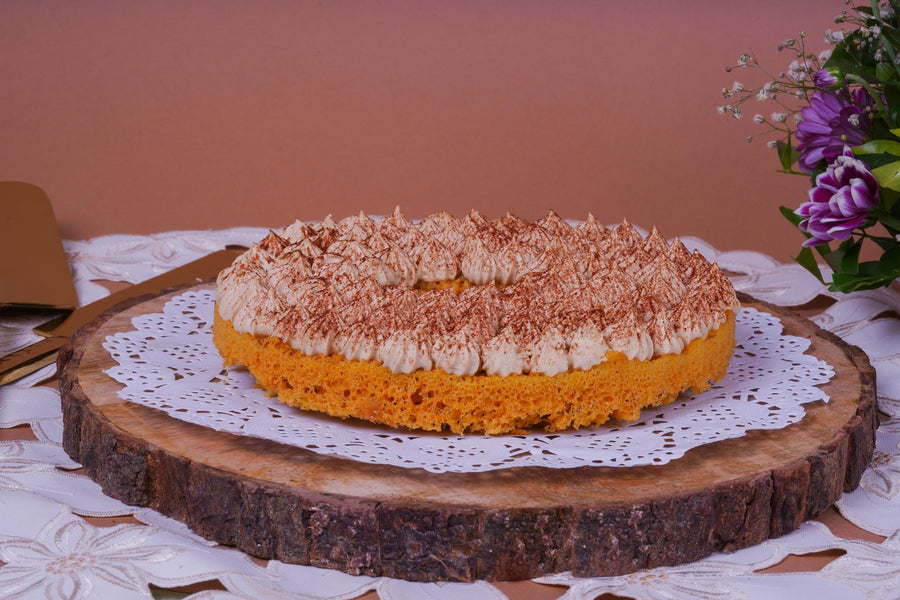 Tiramisu Ghevar with Wooden Slice