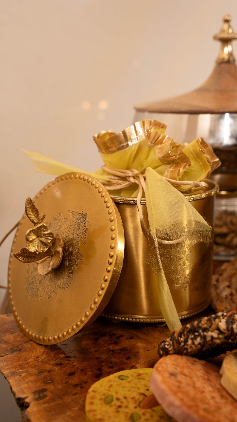 Round Long Brass Box