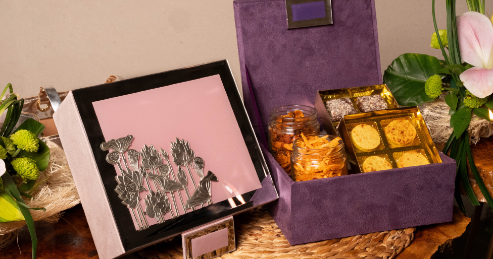 Glass Box and Bag Hamper