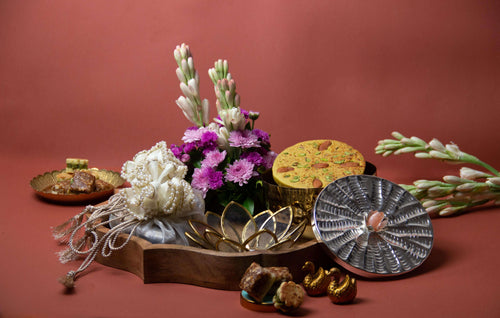 Wooden Lotus Tray Big