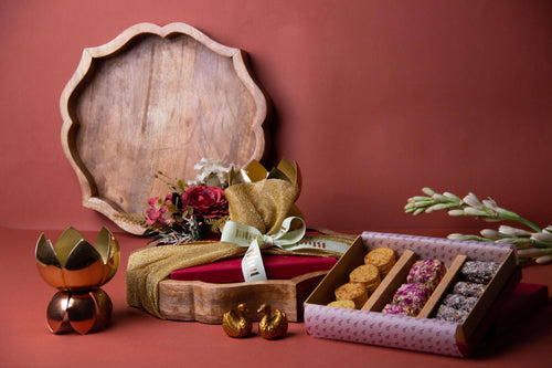 Wooden Lotus Tray Small