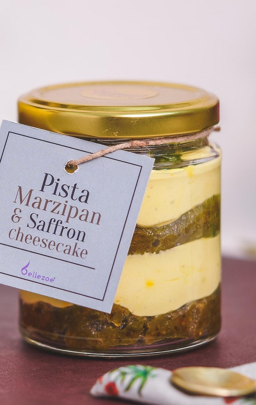 Pista Marzipan & Saffron Cheesecake