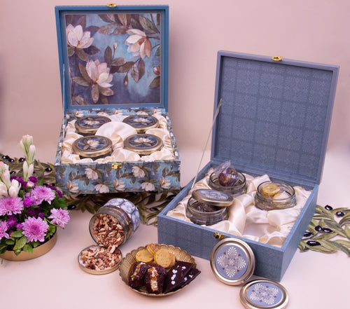 Wooden Box with Jars